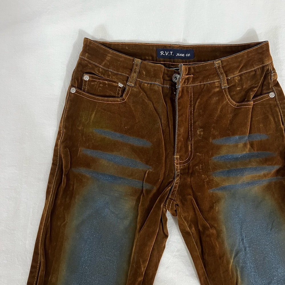 SOLD - Revolt Faux Suede/ Denim Jeans
